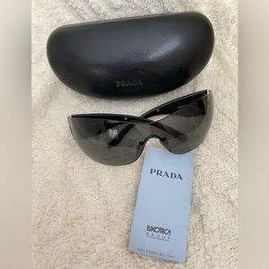 Authentic Prada Wrap Mask Metal Vintage Sunglasses